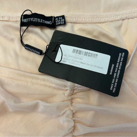 NWT PRETTYLITTLETHING Blush Ruched Mini Dress - Picture 11 of 11